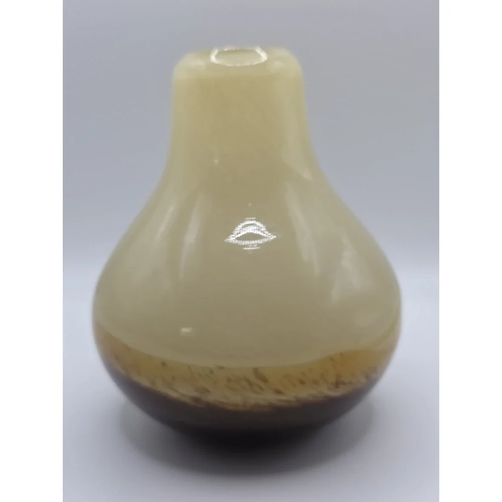 Vintage Hand Blown Art Glass Vase Browns